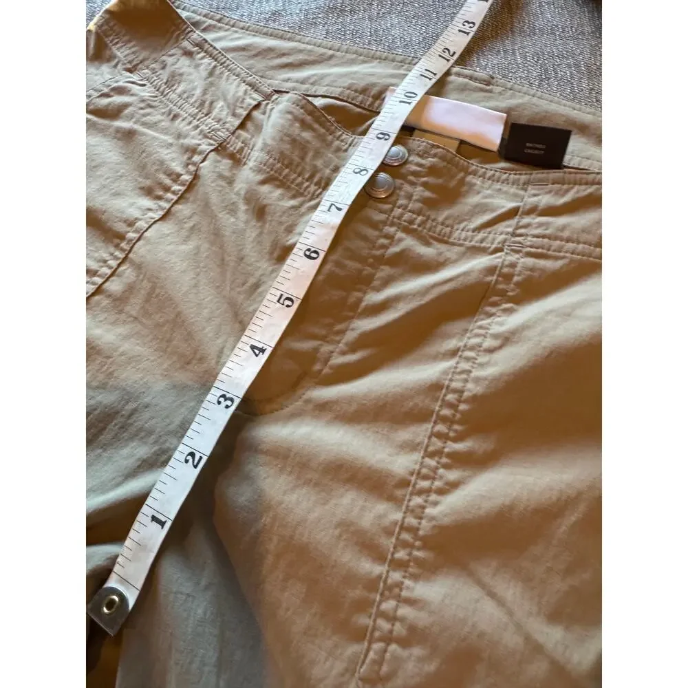ExOfficio Insect Shield Women’s Khaki Travel Hiking Pants Size 10 Snap Hem